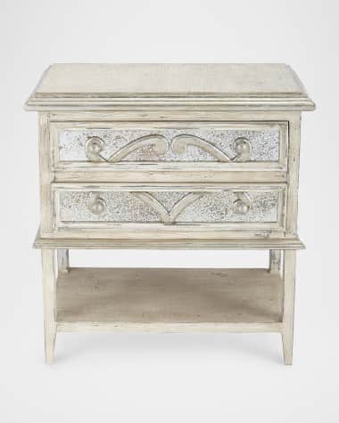 Peninsula Home Collection Lynley Mirrored-Accent Nightstand