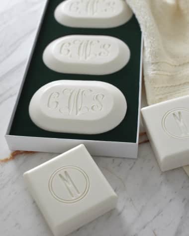 Carved Solutions Three Square Soaps with Single Initial