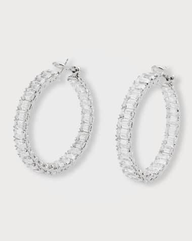 Fantasia by DeSerio Cubic Zirconia Hoop Earrings
