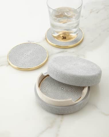 AERIN Faux-Shagreen Coaster Set