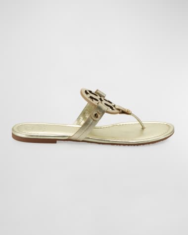 Tory Burch Miller Leather Logo Sandals