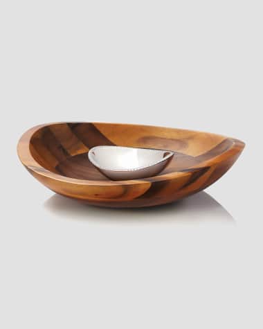 Nambe Braid Chip & Dip Server