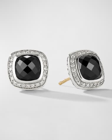David Yurman Albion Stud Earrings with Gemstone and Diamonds in Silver, 7mm