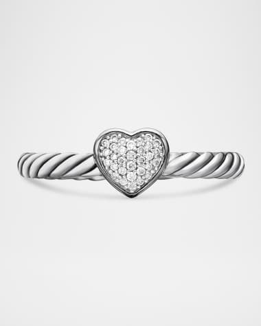 David Yurman Petite Pave Heart Ring with Diamonds