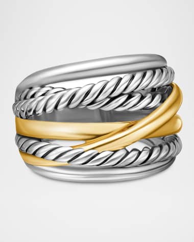 David Yurman Crossover Wide Ring with Gold