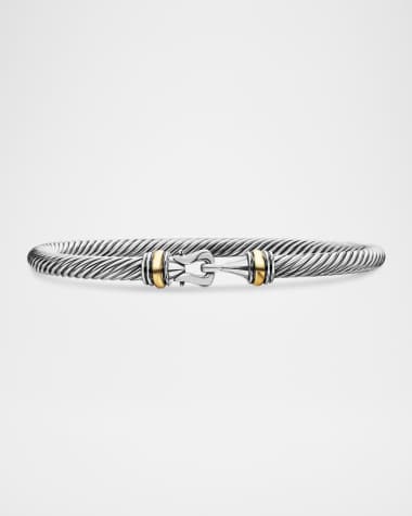 David Yurman 4mm Cable Buckle Bracelet with Gold