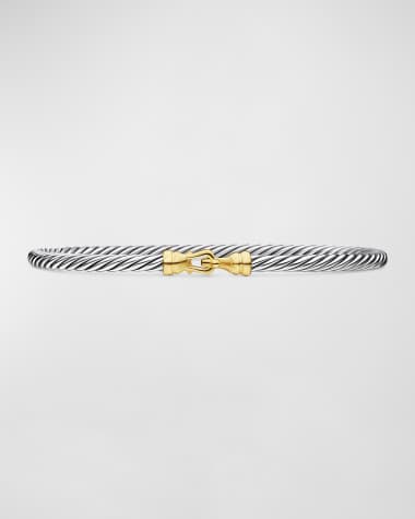 David Yurman Cable Buckle Bracelet in Silver with 18K Gold, 3mm