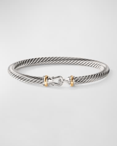 David Yurman Cable Buckle Bracelet in Silver with 18K Gold, 5mm