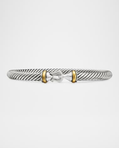 David Yurman Cable Buckle Bracelet in Silver with 18K Gold, 5mm