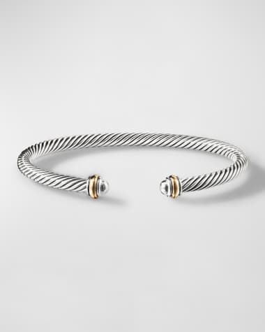 David Yurman Cable Bracelet in Silver with 18K Gold, 4mm