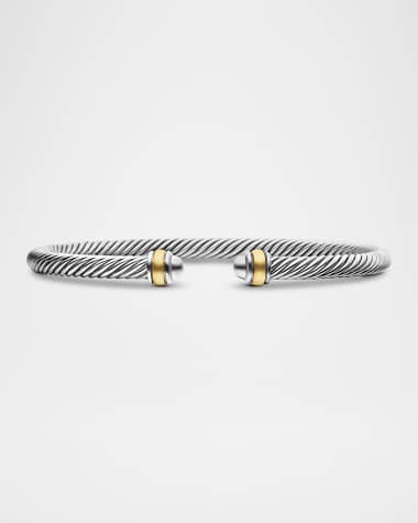 David Yurman Cable Bracelet in Silver with 18K Gold, 4mm