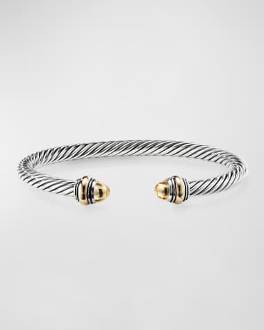 David Yurman Cable Bracelet with Gemstone in Silver with 14K Gold, 5mm