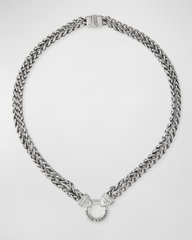 David Yurman Double Wheat Chain Necklace with Diamonds