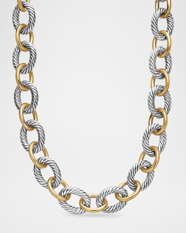 David Yurman XL Sterling Silver & 18K Gold Link Necklace, 18.5"