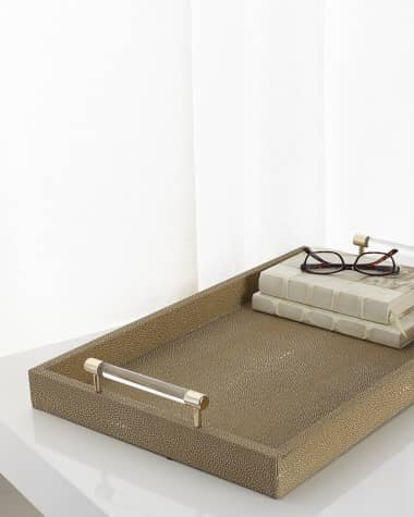 Neiman Marcus Shagreen Tray, 22"L