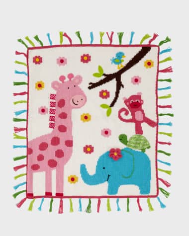 Art Walk Kids' Jungle Mania Tassel Blanket