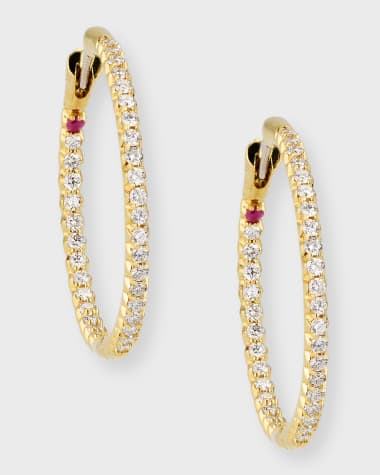 Roberto Coin Pave Diamond Hoop Earrings