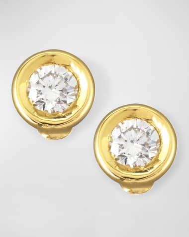Roberto Coin 18k Gold Diamond Solitaire Stud Earrings