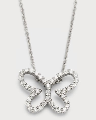 Roberto Coin 18K White Gold Open Butterfly Diamond Necklace