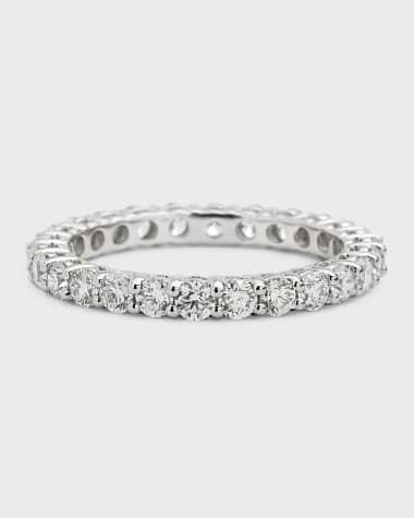 Neiman Marcus Diamonds Diamond Eternity Band Ring in Platinum, Size 6.5