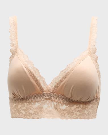 Hanky Panky Organic Cotton Padded Lace-Trim Bralette