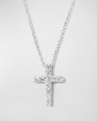 Roberto Coin 18k Small Diamond Cross Pendant Necklace