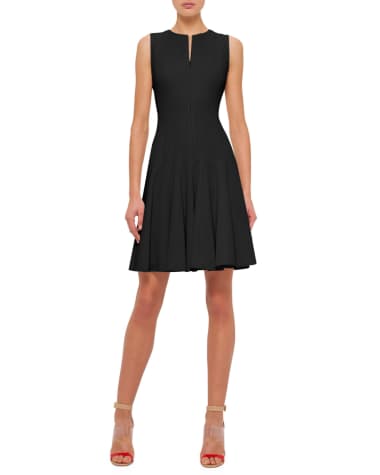 Akris Sleeveless Zip-Front Seamed A-Line Dress