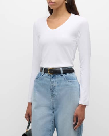 Majestic Filatures Soft Touch Long-Sleeve V-Neck Tee