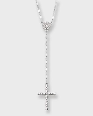 LANA Femme Fatale Crossary Necklace with Diamonds