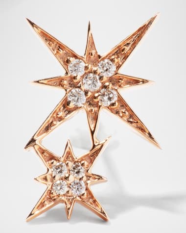 Sydney Evan 14k Pave Diamond Double Starburst Stud Earring