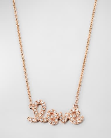 Sydney Evan Gold Diamond Love Necklace, Small
