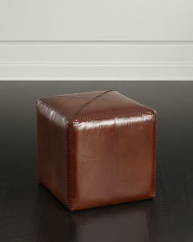 Jamie Young Boland Small Leather Ottoman