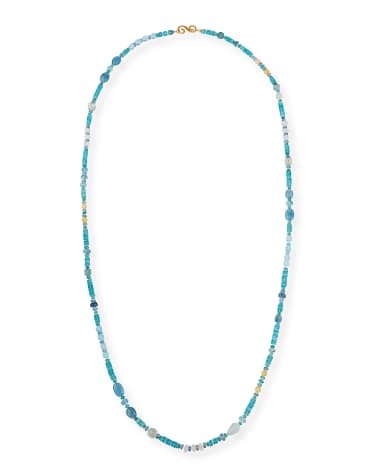 Splendid Company 18k Bohemian Mixed-Stone Necklace, 48"L