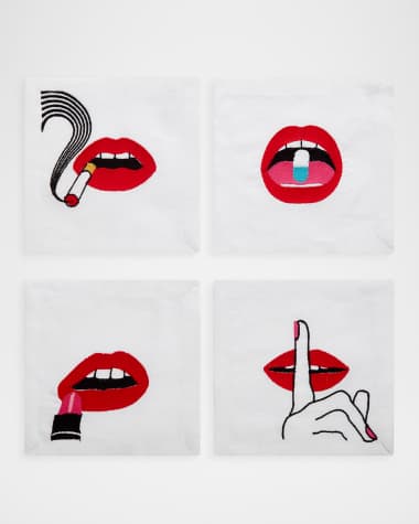 Jonathan Adler Lips Linen Napkin Set