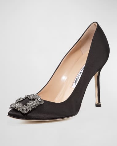 Manolo Blahnik Hangisi 105mm Satin High-Heel Pumps