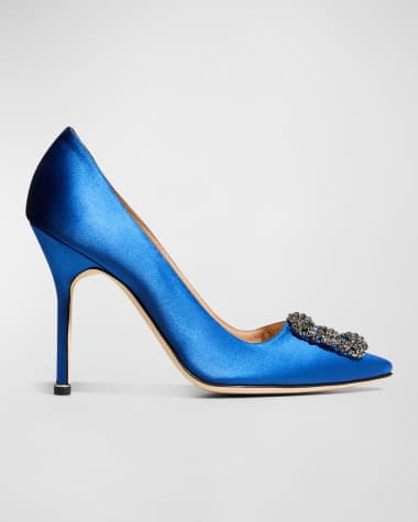 Manolo Blahnik Hangisi 105mm Satin High-Heel Pumps