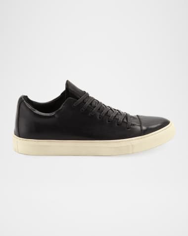 John Varvatos Men's Reed Leather Low-Top Sneakers, Black