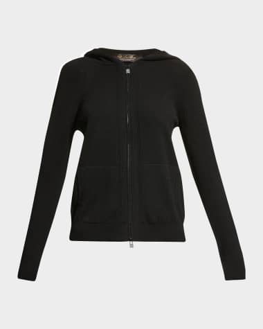 Loro Piana Merano Cashmere Zip-Front Hoodie Sweater
