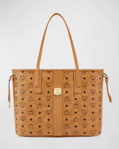 $910 MCM Patricia Visetos Crossbody Shoulder Bag Gold New