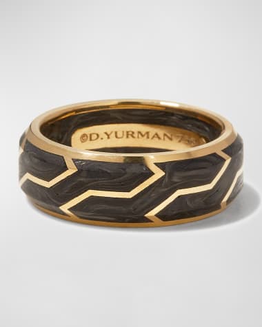 David Yurman Men's Forged Carbon Band Ring in 18K Gold, 8.5mm