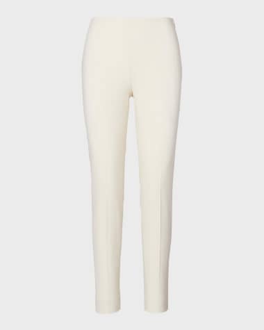 Ralph Lauren Collection Annie Straight-Leg Stretch-Wool Pants