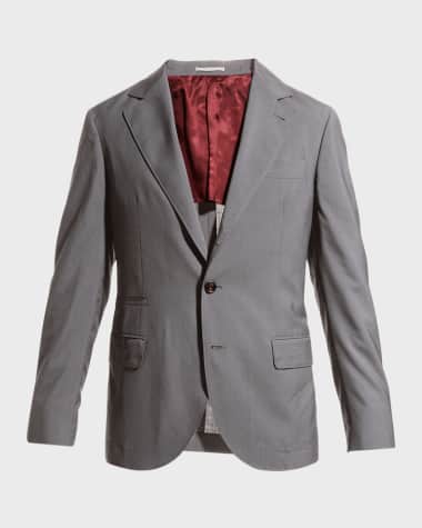 Brunello Cucinelli Men's Super 150s Lightweight Wool and Silk Blazer