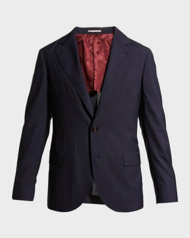 Brunello Cucinelli Men's Super 150s Lightweight Wool and Silk Blazer
