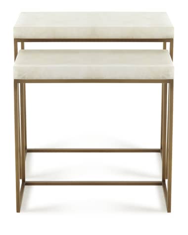 John-Richard Collection Calcite & Antiqued Brass Nesting Tables, Set of 2