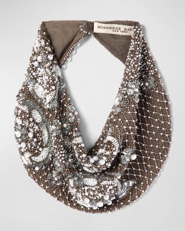 Mignonne Gavigan Le Charlot Beaded Scarf Necklace, Gray