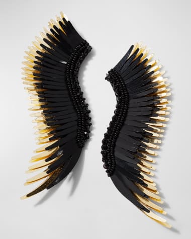 Mignonne Gavigan Madeline Beaded Statement Earrings, Black/Golden