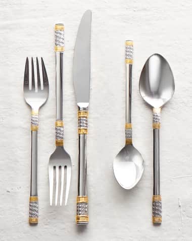Wallace Silversmiths 65-Piece Corsica Stainless Steel Flatware Service