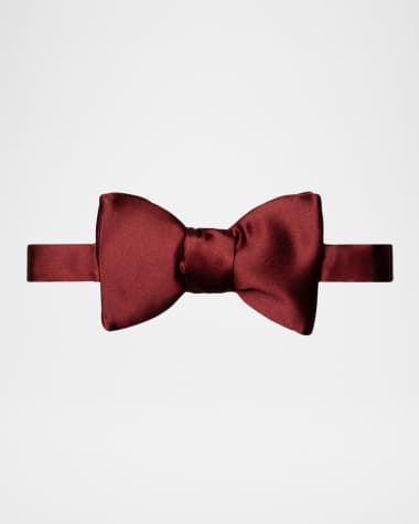 Eton Black Silk Satin Ready-Tied Bow Tie