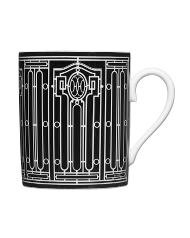 Ceramic Fancy Coffee & Tea Mug Color Black For Wedding Gift Set Of 2 Each  370 Ml
