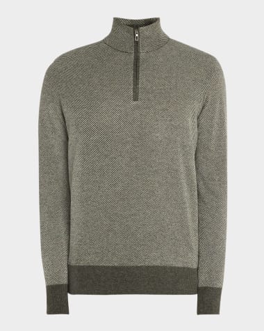 Loro Piana Men's Roadster 1/4-Zip Cashmere Sweater